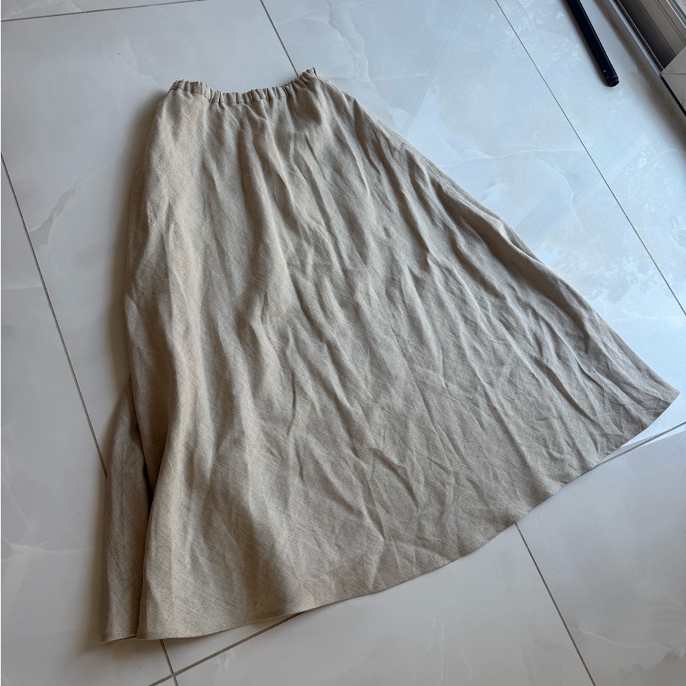 Faithfull the Brand Beige A-Line Skirt